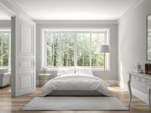 bedroom with fiberglass windows