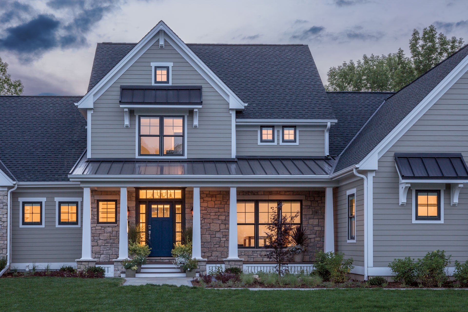 Double-hung windows on a home's exterior. 